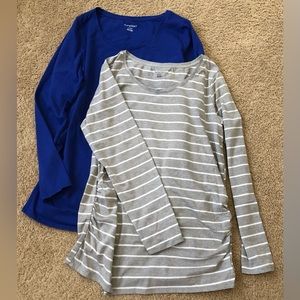 2-Pack! Bump Start Maternity Long-Sleeve Shirts/Tees Bundle, Size XL